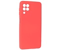 BAOHU Hoesje Geschikt voor de Samsung Galaxy A22 4G - Fashion Color Backcover Telefoonhoesje - Rood