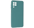 BAOHU Hoesje Geschikt voor de Samsung Galaxy A22 4G - Fashion Color Backcover Telefoonhoesje - Donker Groen