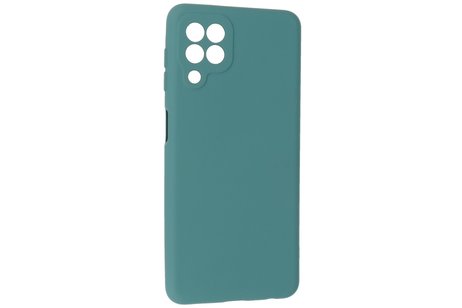 BAOHU Hoesje Geschikt voor de Samsung Galaxy A22 4G - Fashion Color Backcover Telefoonhoesje - Donker Groen