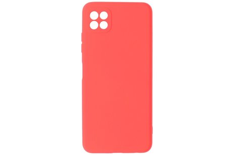 BAOHU Hoesje Geschikt voor de Samsung Galaxy A22 5G - Fashion Color Backcover Telefoonhoesje - Rood