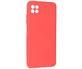 BAOHU Hoesje Geschikt voor de Samsung Galaxy A22 5G - Fashion Color Backcover Telefoonhoesje - Rood