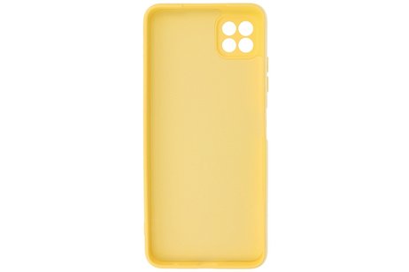 BAOHU Hoesje Geschikt voor de Samsung Galaxy A22 5G - Fashion Color Backcover Telefoonhoesje - Geel