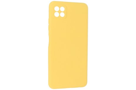 BAOHU Hoesje Geschikt voor de Samsung Galaxy A22 5G - Fashion Color Backcover Telefoonhoesje - Geel