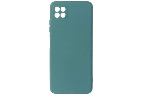 BAOHU Hoesje Geschikt voor de Samsung Galaxy A22 5G - Fashion Color Backcover Telefoonhoesje - Donker Groen