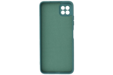 BAOHU Hoesje Geschikt voor de Samsung Galaxy A22 5G - Fashion Color Backcover Telefoonhoesje - Donker Groen