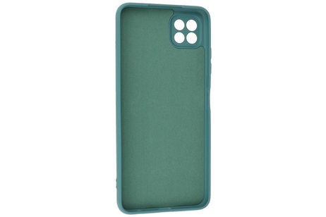 BAOHU Hoesje Geschikt voor de Samsung Galaxy A22 5G - Fashion Color Backcover Telefoonhoesje - Donker Groen