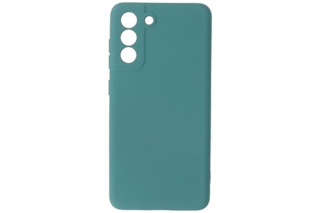 BAOHU Hoesje Geschikt voor de Samsung Galaxy S21 FE - Fashion Color Backcover Telefoonhoesje - Donker Groen
