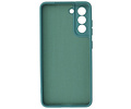 BAOHU Hoesje Geschikt voor de Samsung Galaxy S21 FE - Fashion Color Backcover Telefoonhoesje - Donker Groen
