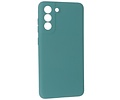 BAOHU Hoesje Geschikt voor de Samsung Galaxy S21 FE - Fashion Color Backcover Telefoonhoesje - Donker Groen