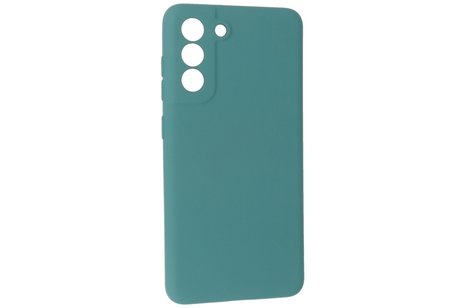 BAOHU Hoesje Geschikt voor de Samsung Galaxy S21 FE - Fashion Color Backcover Telefoonhoesje - Donker Groen