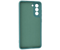 BAOHU Hoesje Geschikt voor de Samsung Galaxy S21 FE - Fashion Color Backcover Telefoonhoesje - Donker Groen