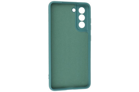 BAOHU Hoesje Geschikt voor de Samsung Galaxy S21 FE - Fashion Color Backcover Telefoonhoesje - Donker Groen