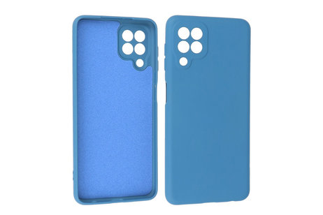 BAOHU Hoesje Geschikt voor de Samsung Galaxy A22 4G - Fashion Color Backcover Telefoonhoesje - Navy