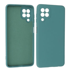 BAOHU Hoesje Geschikt voor de Samsung Galaxy A22 4G - Fashion Color Backcover Telefoonhoesje - Donker Groen