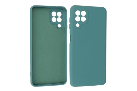 BAOHU Hoesje Geschikt voor de Samsung Galaxy A22 4G - Fashion Color Backcover Telefoonhoesje - Donker Groen
