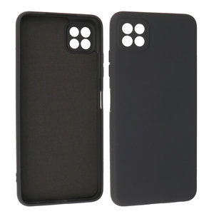 BAOHU Hoesje Geschikt voor de Samsung Galaxy A22 5G - Fashion Color Backcover Telefoonhoesje - Zwart