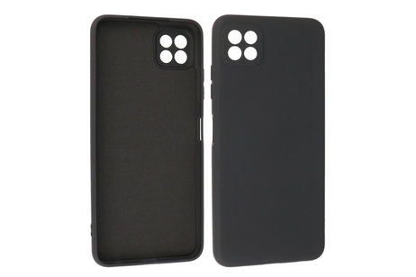 Hoesje Geschikt voor de Samsung Galaxy A22 5G - Fashion Color Backcover Telefoonhoesje - Zwart