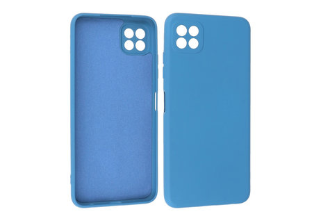 BAOHU Hoesje Geschikt voor de Samsung Galaxy A22 5G - Fashion Color Backcover Telefoonhoesje - Navy