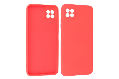BAOHU Hoesje Geschikt voor de Samsung Galaxy A22 5G - Fashion Color Backcover Telefoonhoesje - Rood
