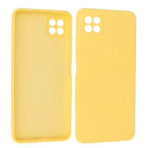 Hoesje Geschikt voor de Samsung Galaxy A22 5G - Fashion Color Backcover Telefoonhoesje - Geel