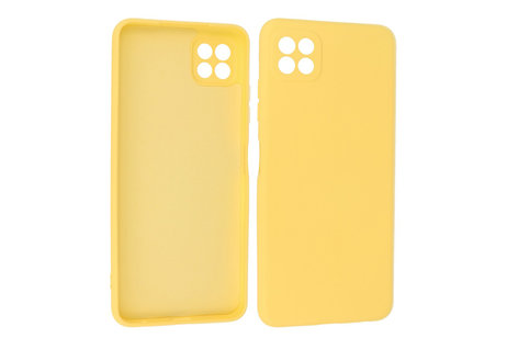 BAOHU Hoesje Geschikt voor de Samsung Galaxy A22 5G - Fashion Color Backcover Telefoonhoesje - Geel