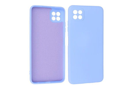 BAOHU Hoesje Geschikt voor de Samsung Galaxy A22 5G - Fashion Color Backcover Telefoonhoesje - Paars