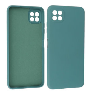 Samsung Galaxy A22 5G Hoesje Fashion Backcover Telefoonhoesje Donker Groen