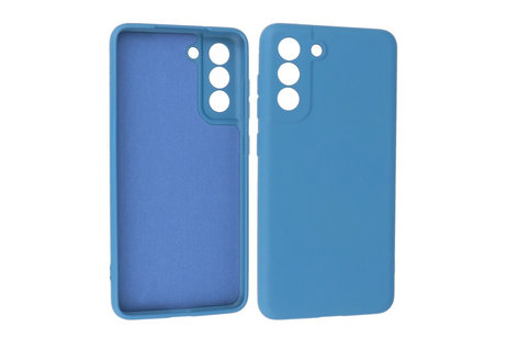 BAOHU Hoesje Geschikt voor de Samsung Galaxy S21 FE - Fashion Color Backcover Telefoonhoesje - Navy