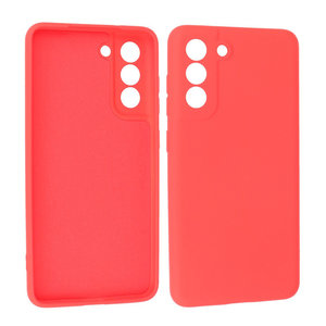 Hoesje Geschikt voor de Samsung Galaxy S21 FE - Fashion Color Backcover Telefoonhoesje - Rood