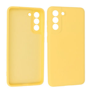 BAOHU Hoesje Geschikt voor de Samsung Galaxy S21 FE - Fashion Color Backcover Telefoonhoesje - Geel
