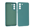 BAOHU Hoesje Geschikt voor de Samsung Galaxy S21 FE - Fashion Color Backcover Telefoonhoesje - Donker Groen