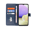 Hoesje Geschikt voor Samsung Galaxy A03s - Kaarthouder Book Case Telefoonhoesje - Navy