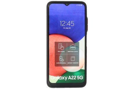 Samsung Galaxy A22 5G Hoesje Hard Case Backcover Telefoonhoesje Zwart