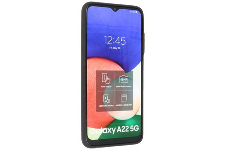 BAOHU Hoesje Geschikt voor Samsung Galaxy A22 5G - Hard Case Backcover Telefoonhoesje Zwart