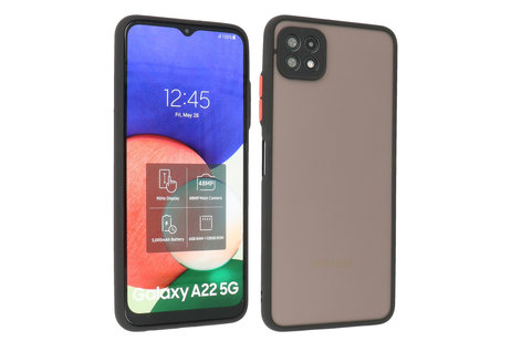 BAOHU Hoesje Geschikt voor Samsung Galaxy A22 5G - Hard Case Backcover Telefoonhoesje Zwart