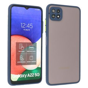 BAOHU Hoesje Geschikt voor Samsung Galaxy A22 5G - Hard Case Backcover Telefoonhoesje Blauw