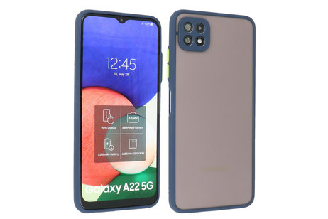 BAOHU Hoesje Geschikt voor Samsung Galaxy A22 5G - Hard Case Backcover Telefoonhoesje Blauw
