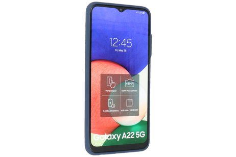 BAOHU Hoesje Geschikt voor Samsung Galaxy A22 5G - Hard Case Backcover Telefoonhoesje Blauw