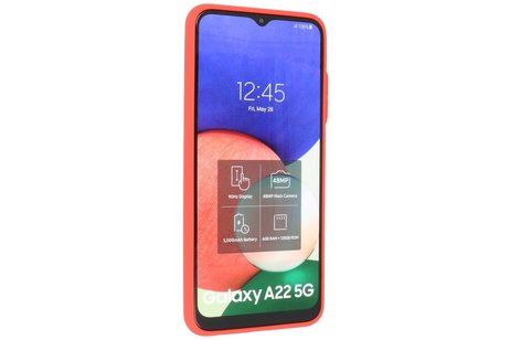 BAOHU Hoesje Geschikt voor Samsung Galaxy A22 5G - Hard Case Backcover Telefoonhoesje Rood