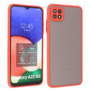 BAOHU Hoesje Geschikt voor Samsung Galaxy A22 5G - Hard Case Backcover Telefoonhoesje Rood