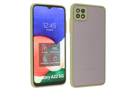 BAOHU Hoesje Geschikt voor Samsung Galaxy A22 5G - Hard Case Backcover Telefoonhoesje Groen