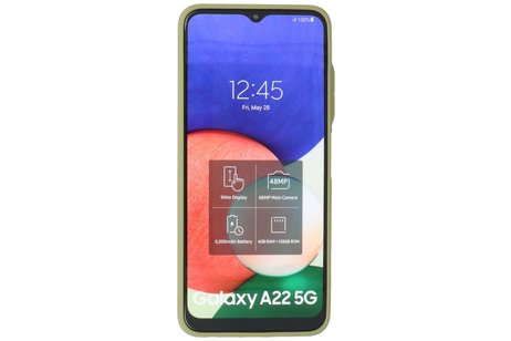 BAOHU Hoesje Geschikt voor Samsung Galaxy A22 5G - Hard Case Backcover Telefoonhoesje Groen