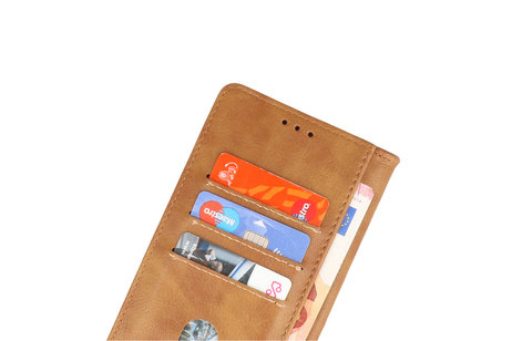 Hoesje Geschikt voor Samsung Galaxy A51 - Kaarthouder Book Case Telefoonhoesje - Bruin