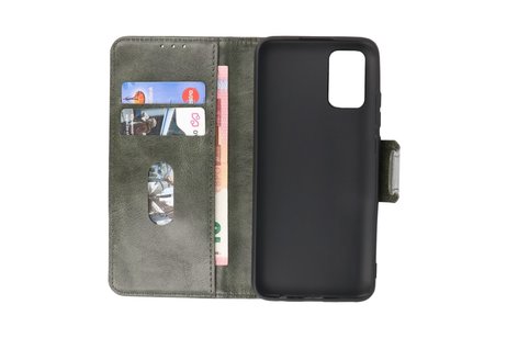 BAOHU Zakelijke Book Case Telefoonhoesje Geschikt voor OnePlus Nord 2 5G - Portemonnee Hoesje - Pasjeshouder Wallet Case - Donker Groen