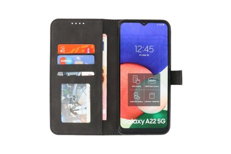 BAOHU Hoesje Geschikt voor Samsung Galaxy A22 5G - Hoesje Book Case Telefoonhoesje - Zwart