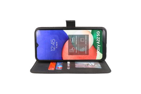 Samsung Galaxy A22 5G Hoesje Book Case Telefoonhoesje Zwart