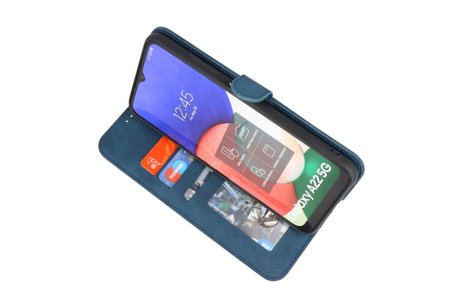 BAOHU Hoesje Geschikt voor Samsung Galaxy A22 5G - Hoesje Book Case Telefoonhoesje - Blauw