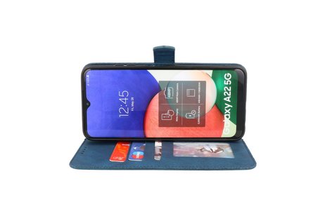 Samsung Galaxy A22 5G Hoesje Book Case Telefoonhoesje Blauw