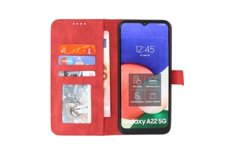 Samsung Galaxy A22 5G Hoesje Book Case Telefoonhoesje Rood