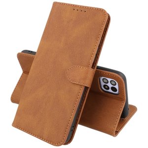 BAOHU Hoesje Geschikt voor Samsung Galaxy A22 5G - Hoesje Book Case Telefoonhoesje - Bruin